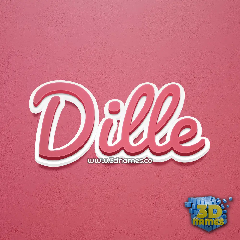 dille in Red Scribble style - 3D name wallpaper