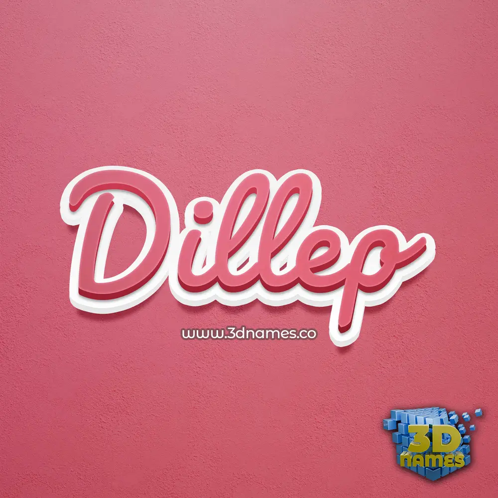 dillep in Red Scribble style - 3D name wallpaper