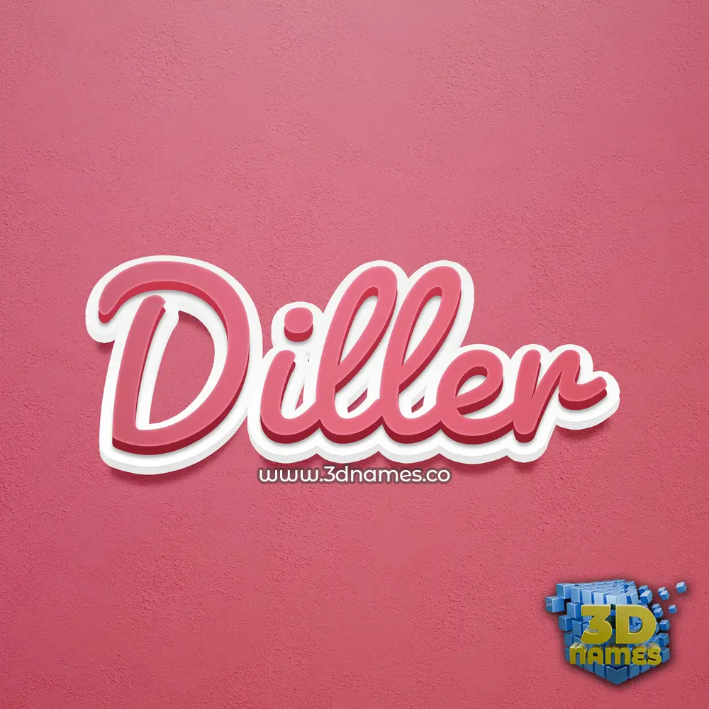 diller in Red Scribble style - 3D name wallpaper