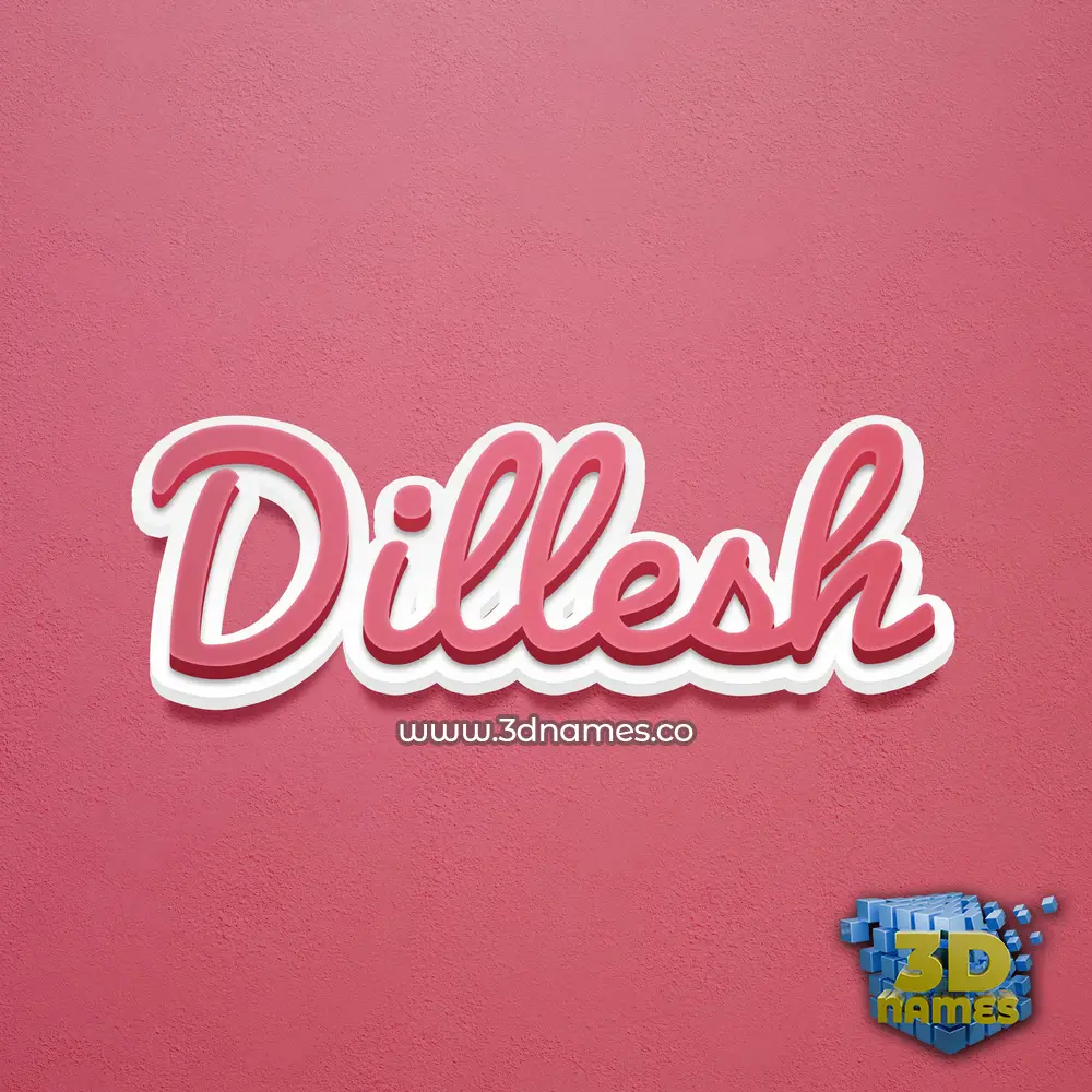 dillesh in Red Scribble style - 3D name wallpaper