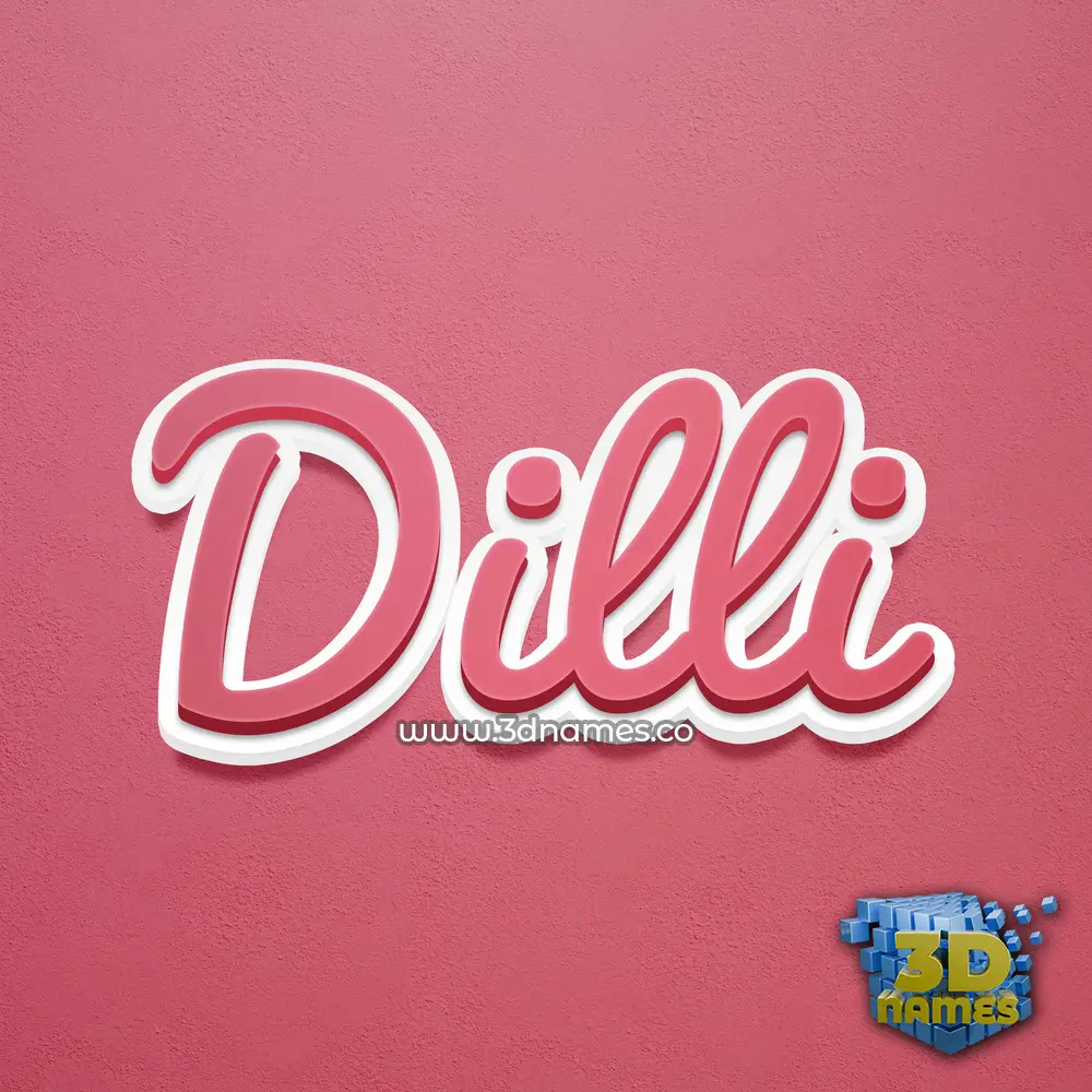 dilli in Red Scribble style - 3D name wallpaper