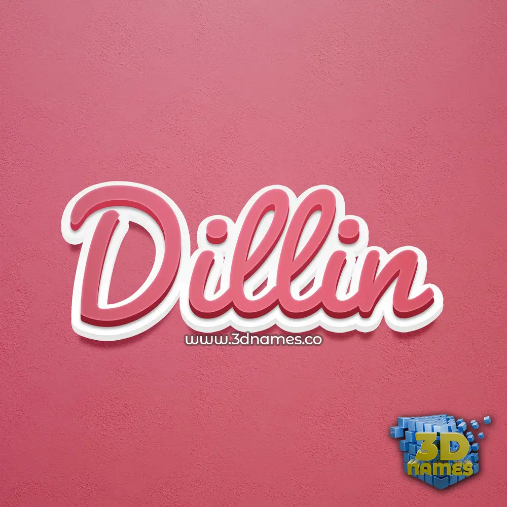 dillin in Red Scribble style - 3D name wallpaper