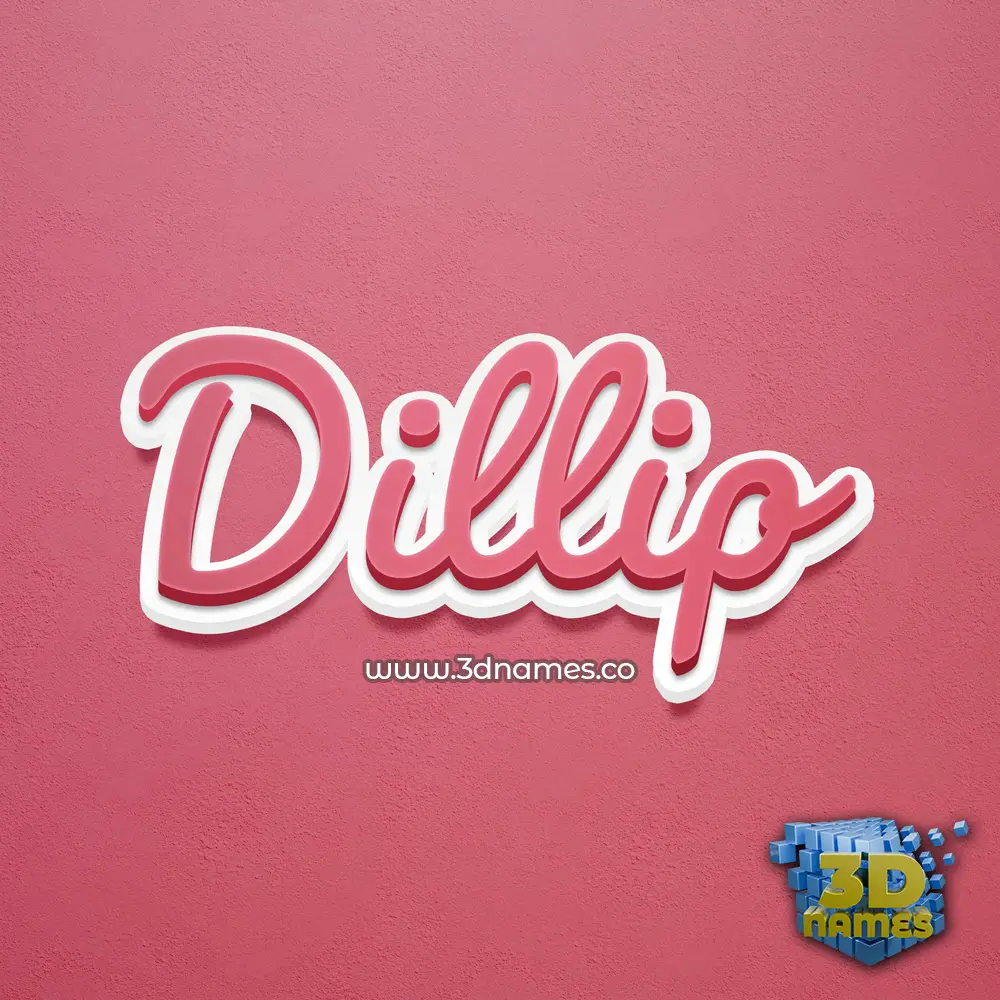 dillip in Red Scribble style - 3D name wallpaper
