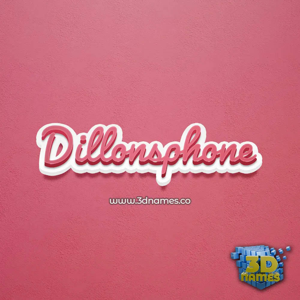 dillonsphone in Red Scribble style - 3D name wallpaper