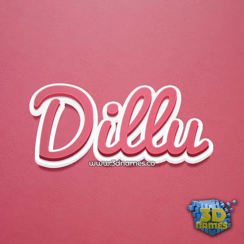 dillu in Red Scribble style - 3D name wallpaper