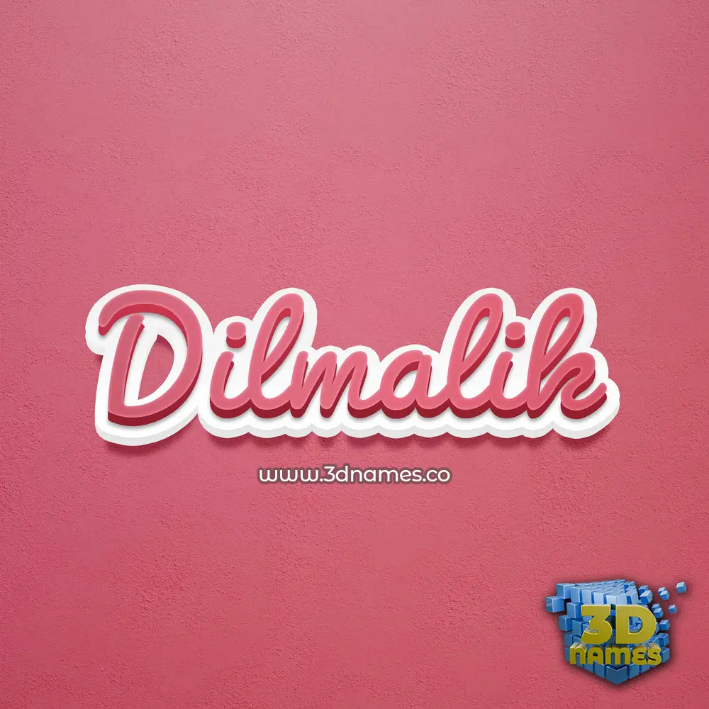 dilmalik in Red Scribble style - 3D name wallpaper