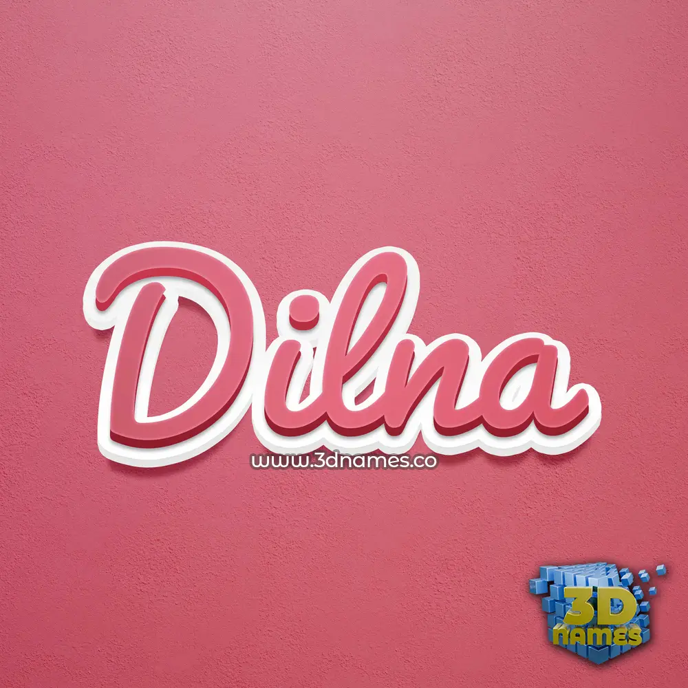 dilna in Red Scribble style - 3D name wallpaper