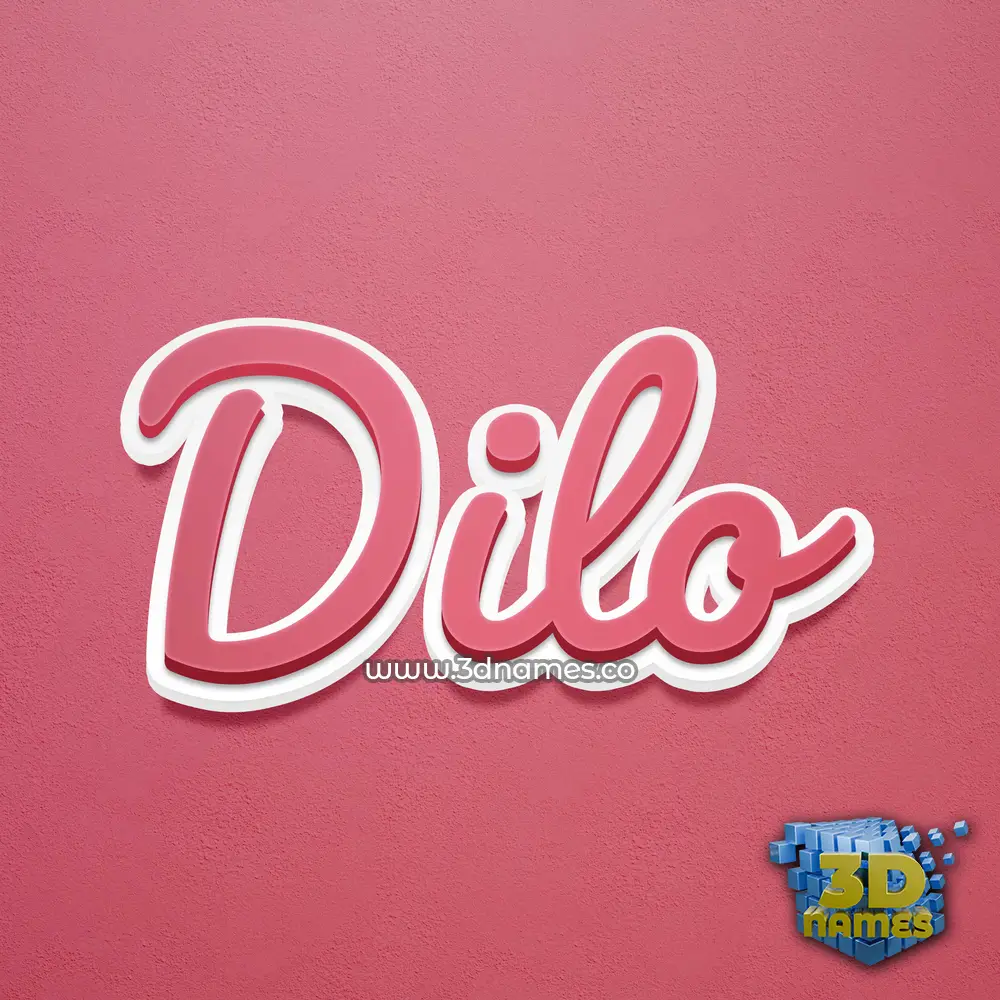 dilo in Red Scribble style - 3D name wallpaper