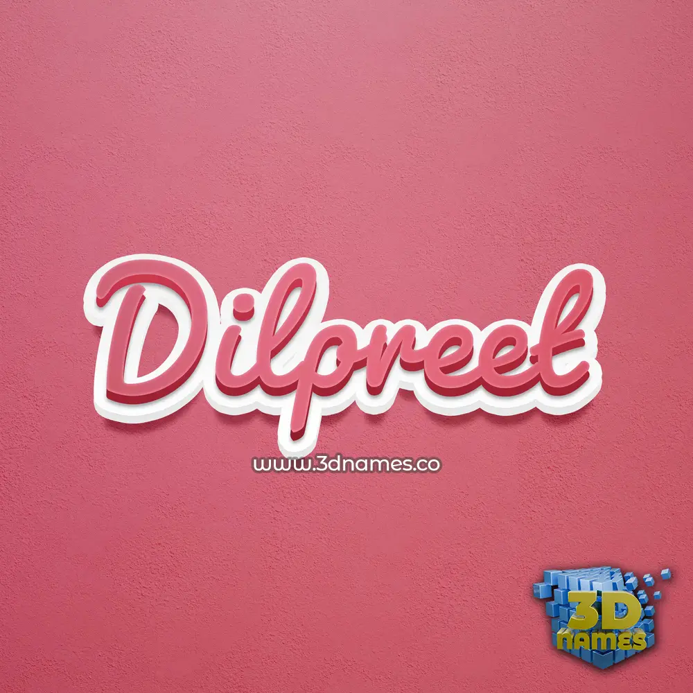 dilpreet in Red Scribble style - 3D name wallpaper