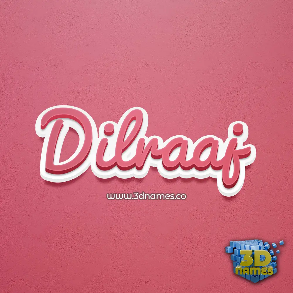 dilraaj in Red Scribble style - 3D name wallpaper