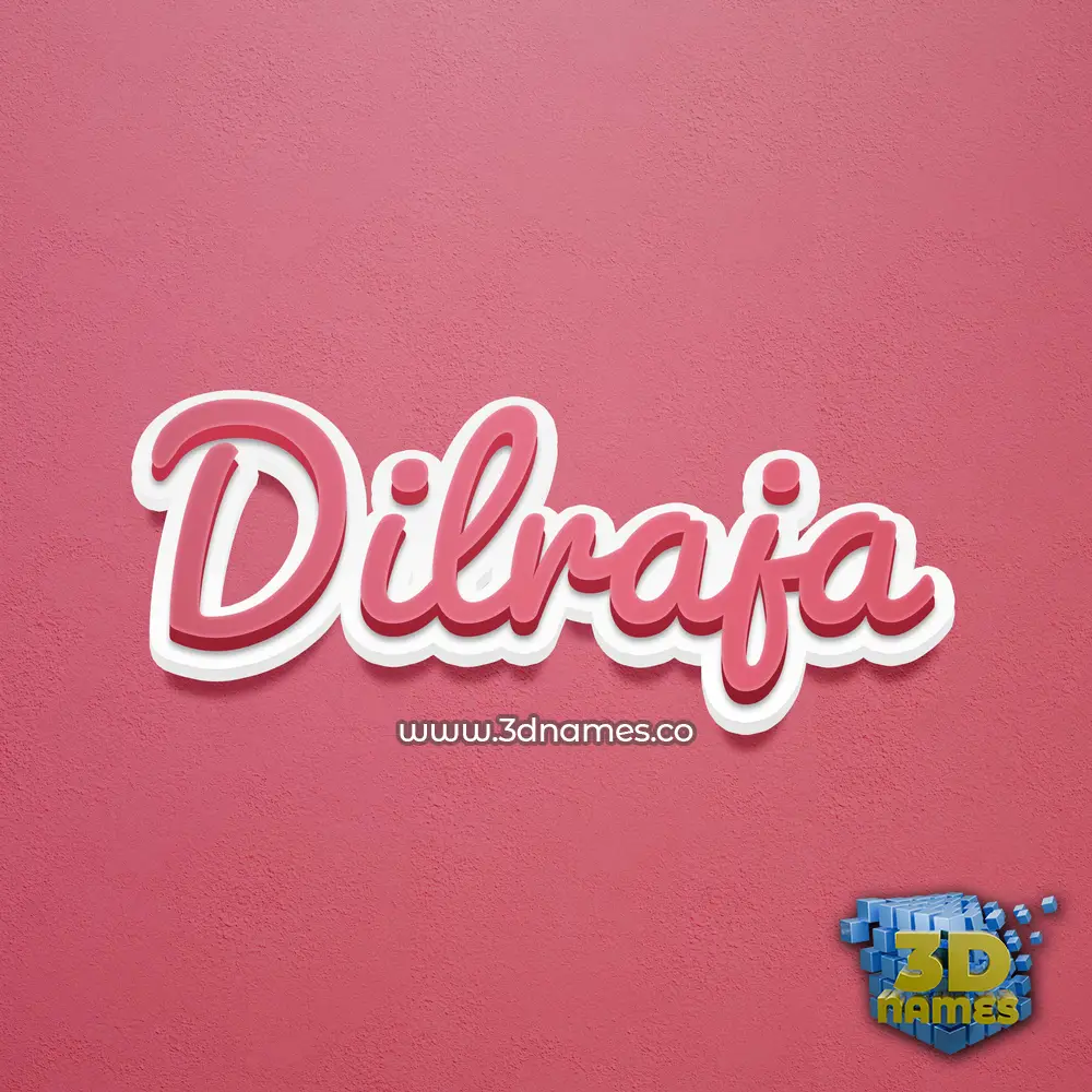 dilraja in Red Scribble style - 3D name wallpaper