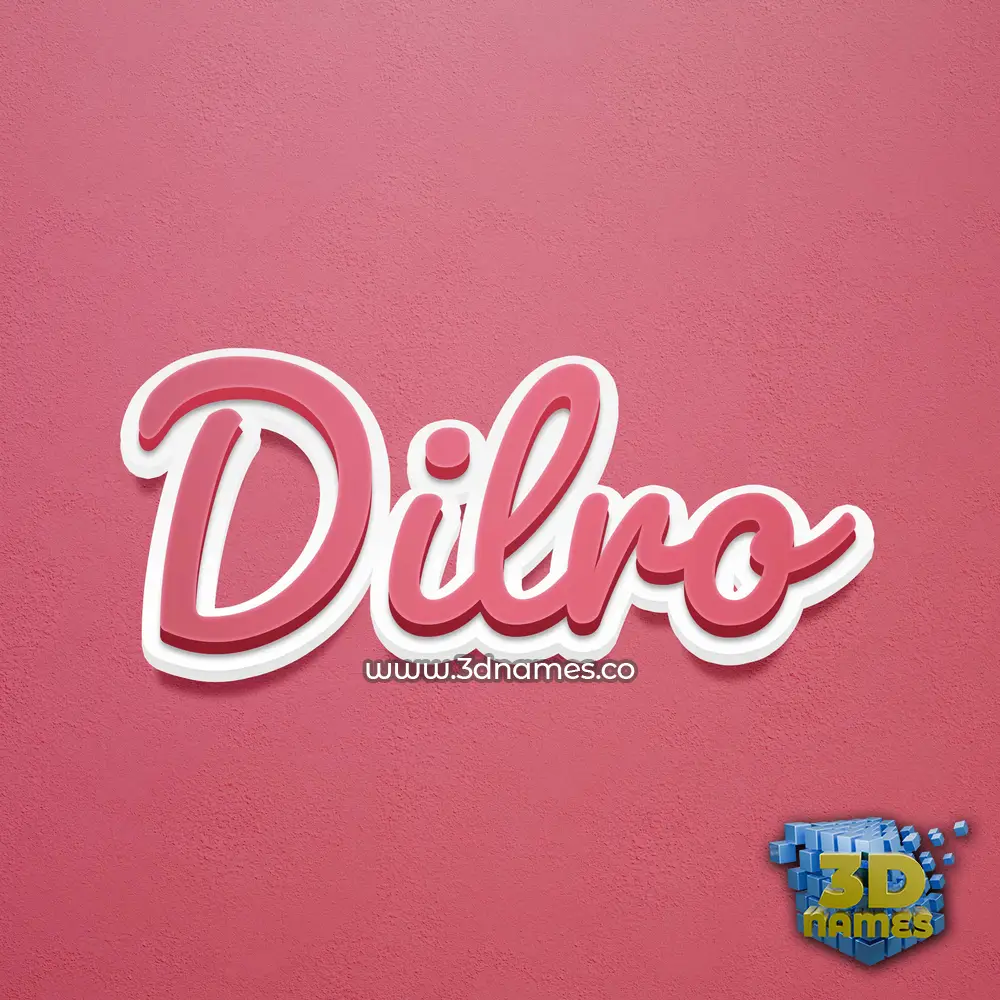dilro in Red Scribble style - 3D name wallpaper