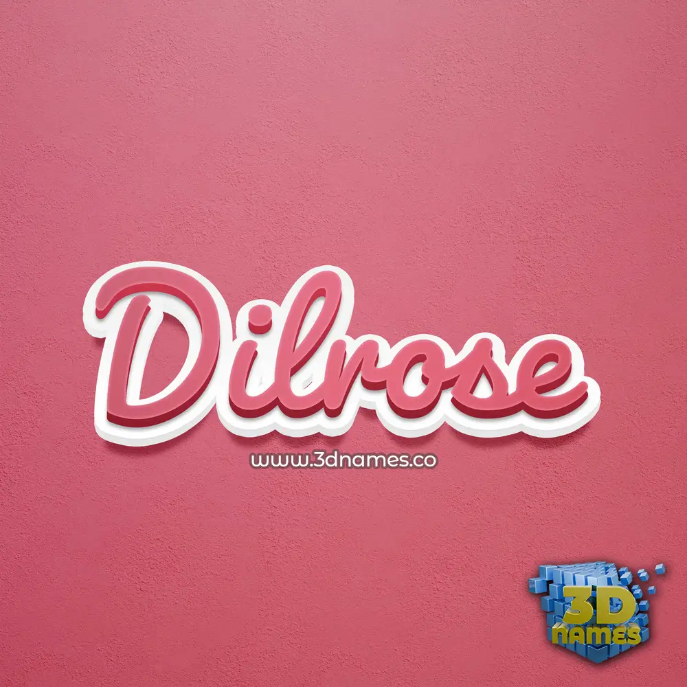 dilrose in Red Scribble style - 3D name wallpaper