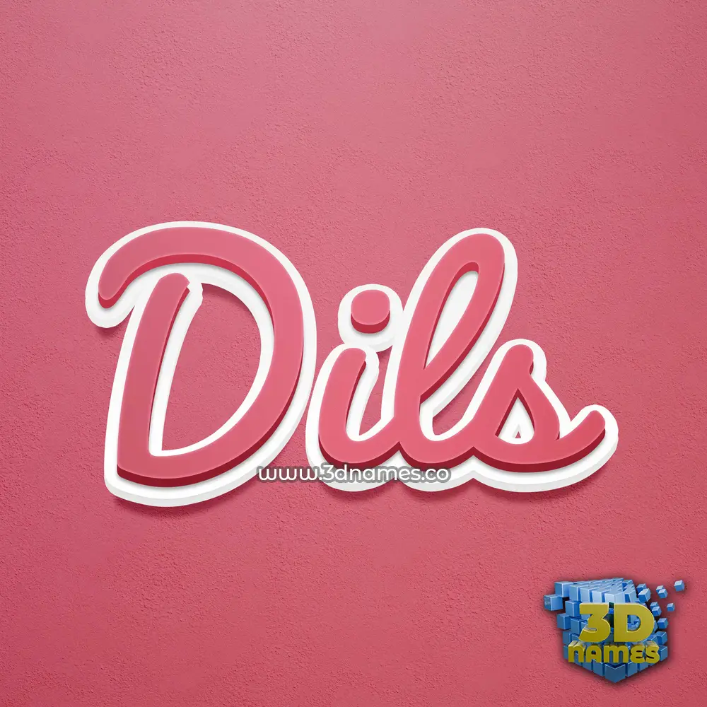 dils in Red Scribble style - 3D name wallpaper