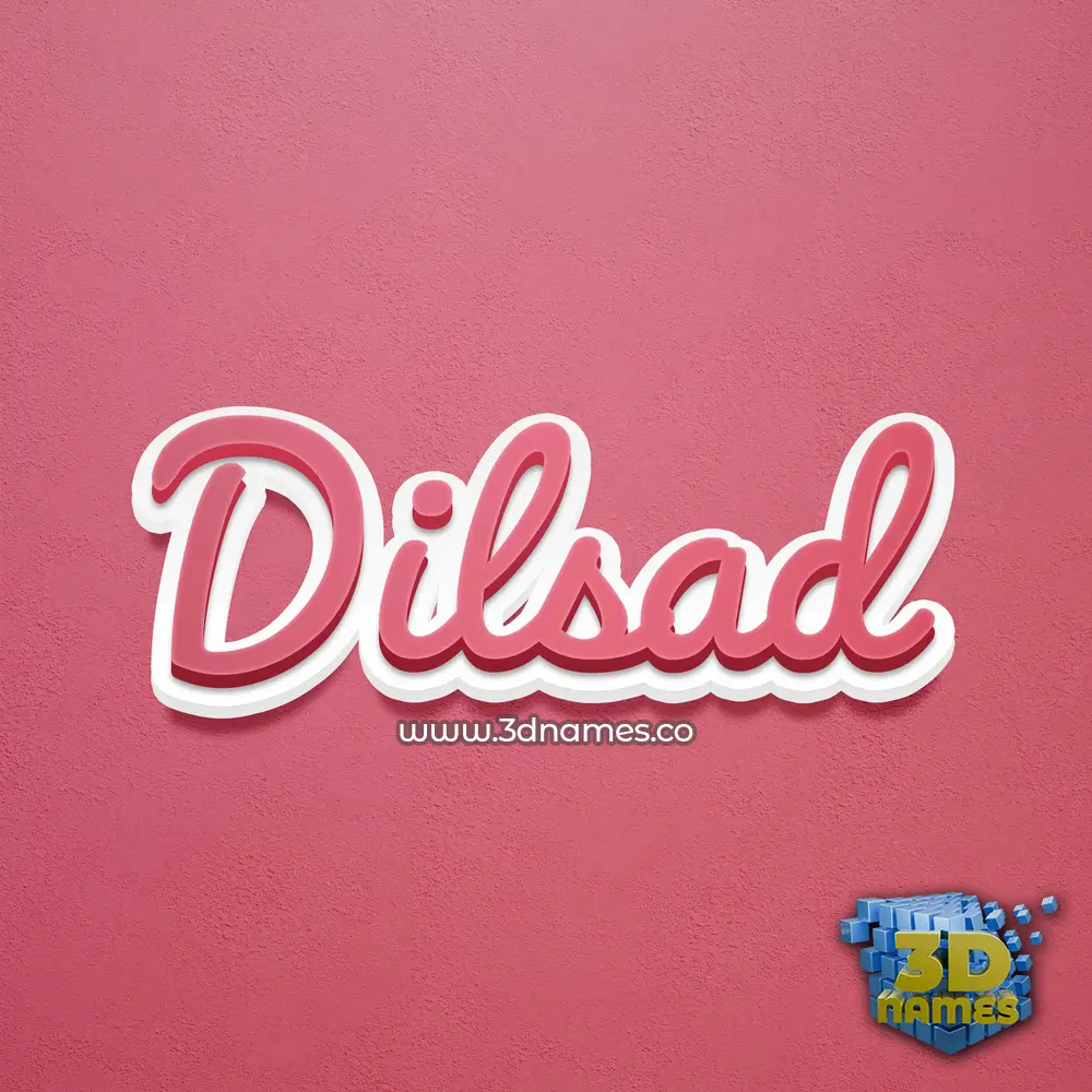 dilsad in Red Scribble style - 3D name wallpaper