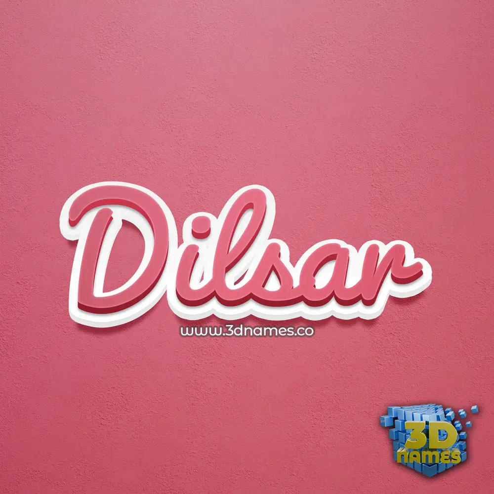 dilsar in Red Scribble style - 3D name wallpaper
