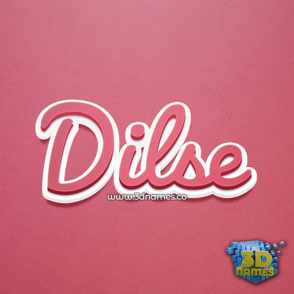 dilse in Red Scribble style - 3D name wallpaper