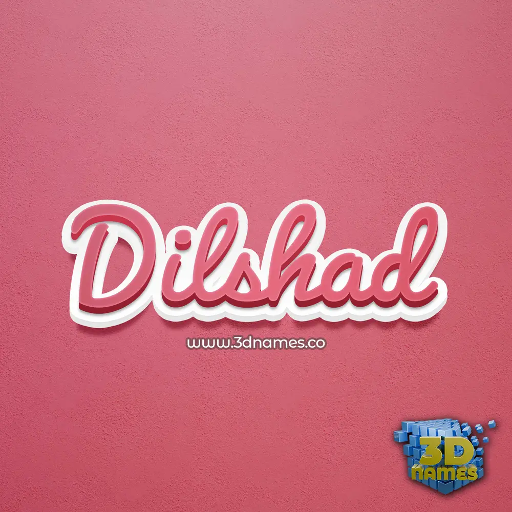 dilshad in Red Scribble style - 3D name wallpaper