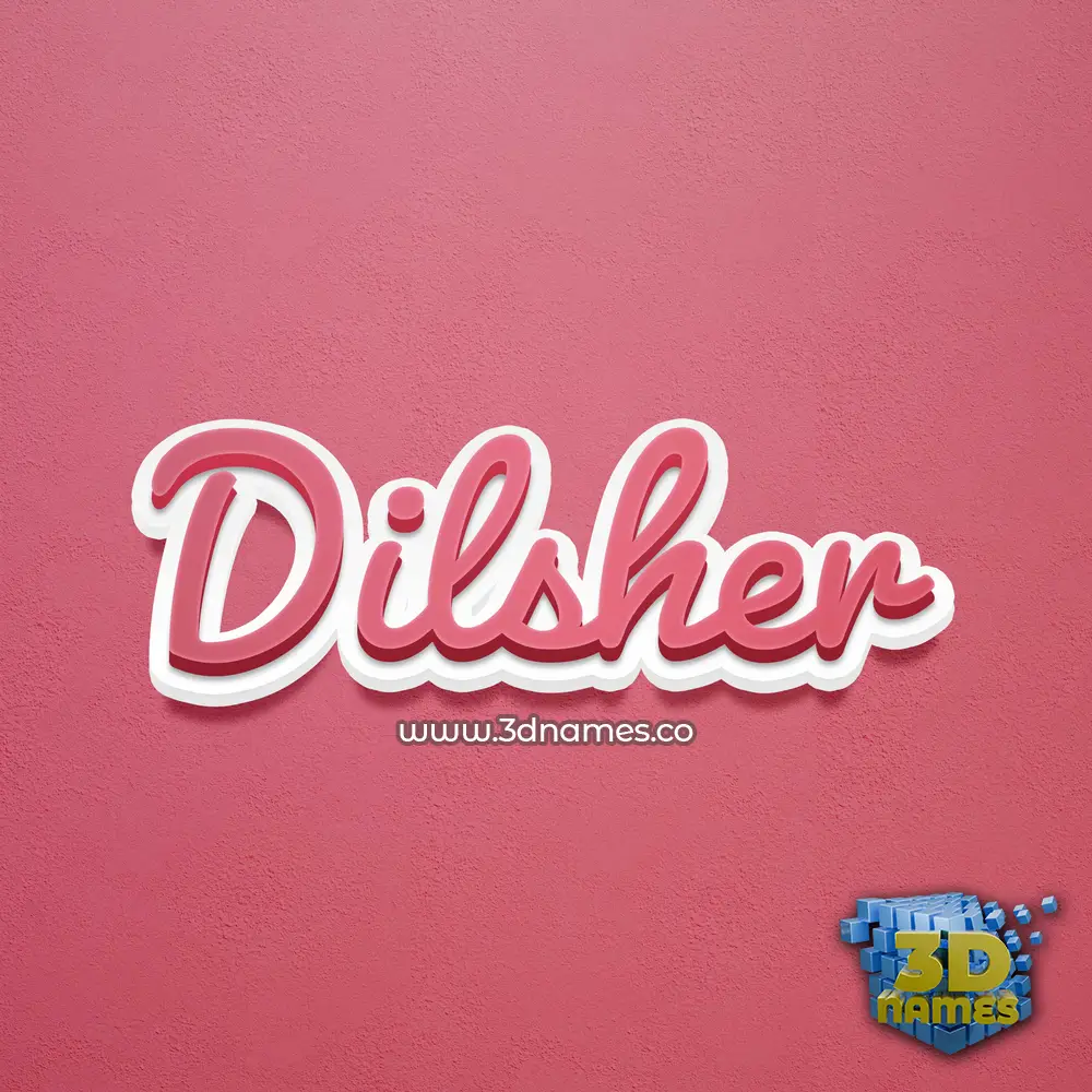 dilsher in Red Scribble style - 3D name wallpaper