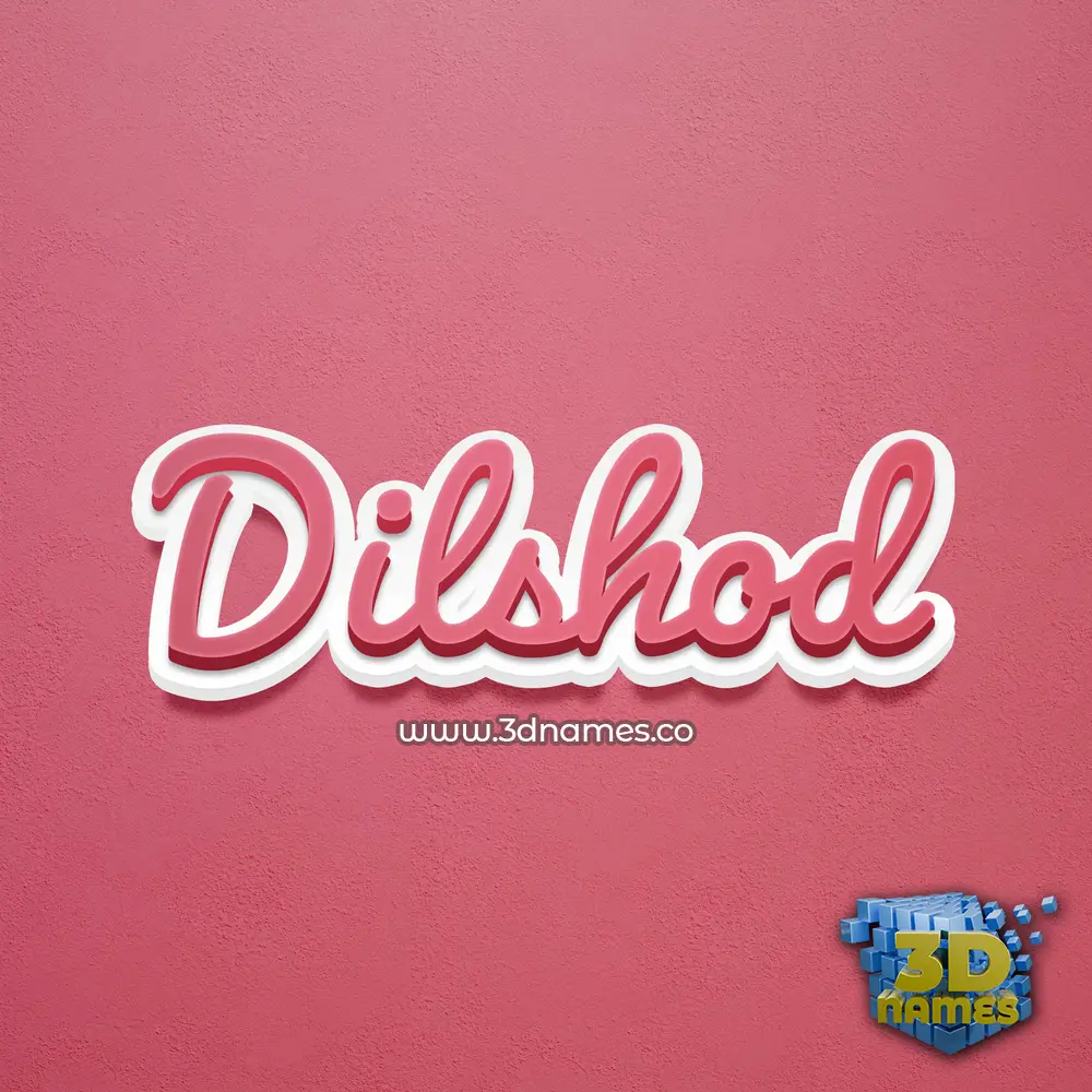 dilshod in Red Scribble style - 3D name wallpaper