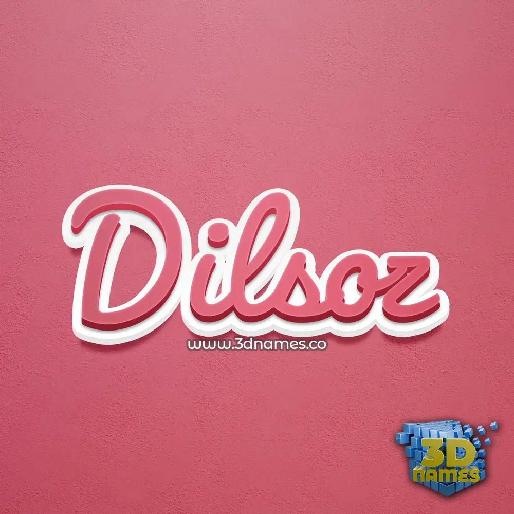 dilsoz in Red Scribble style - 3D name wallpaper