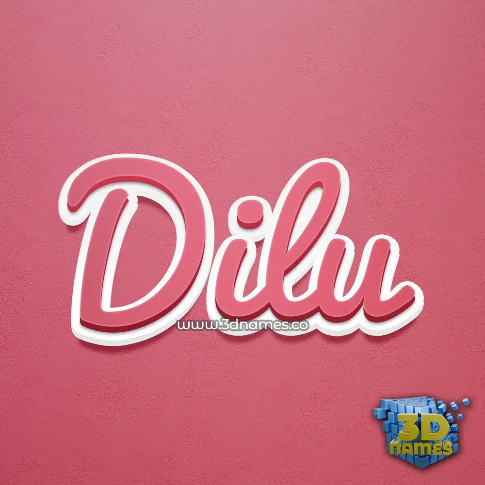 dilu in Red Scribble style - 3D name wallpaper