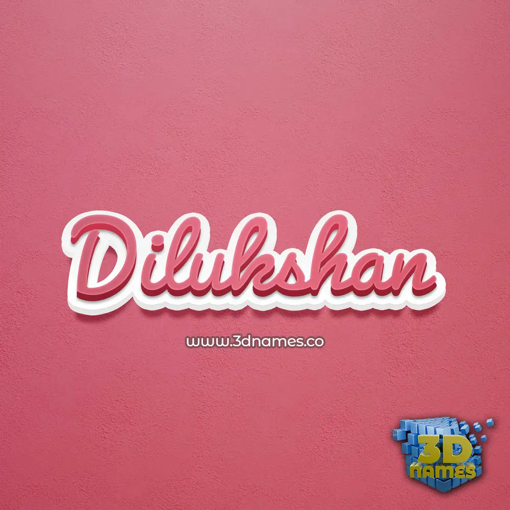 dilukshan in Red Scribble style - 3D name wallpaper