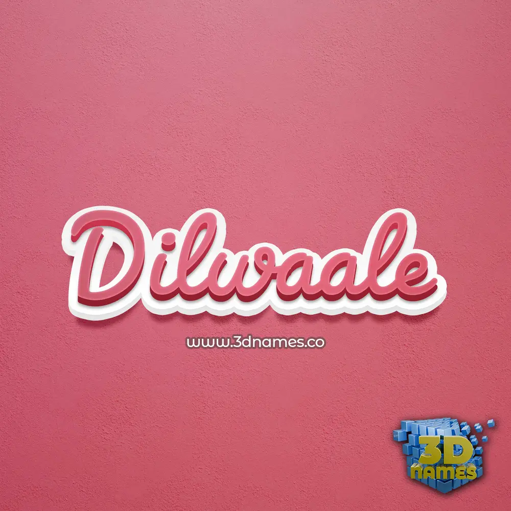 dilwaale in Red Scribble style - 3D name wallpaper