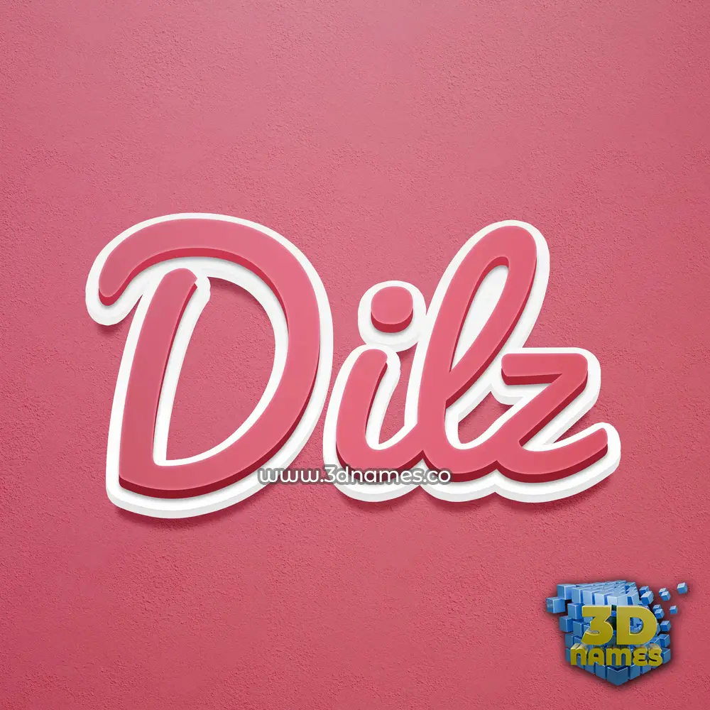 dilz in Red Scribble style - 3D name wallpaper