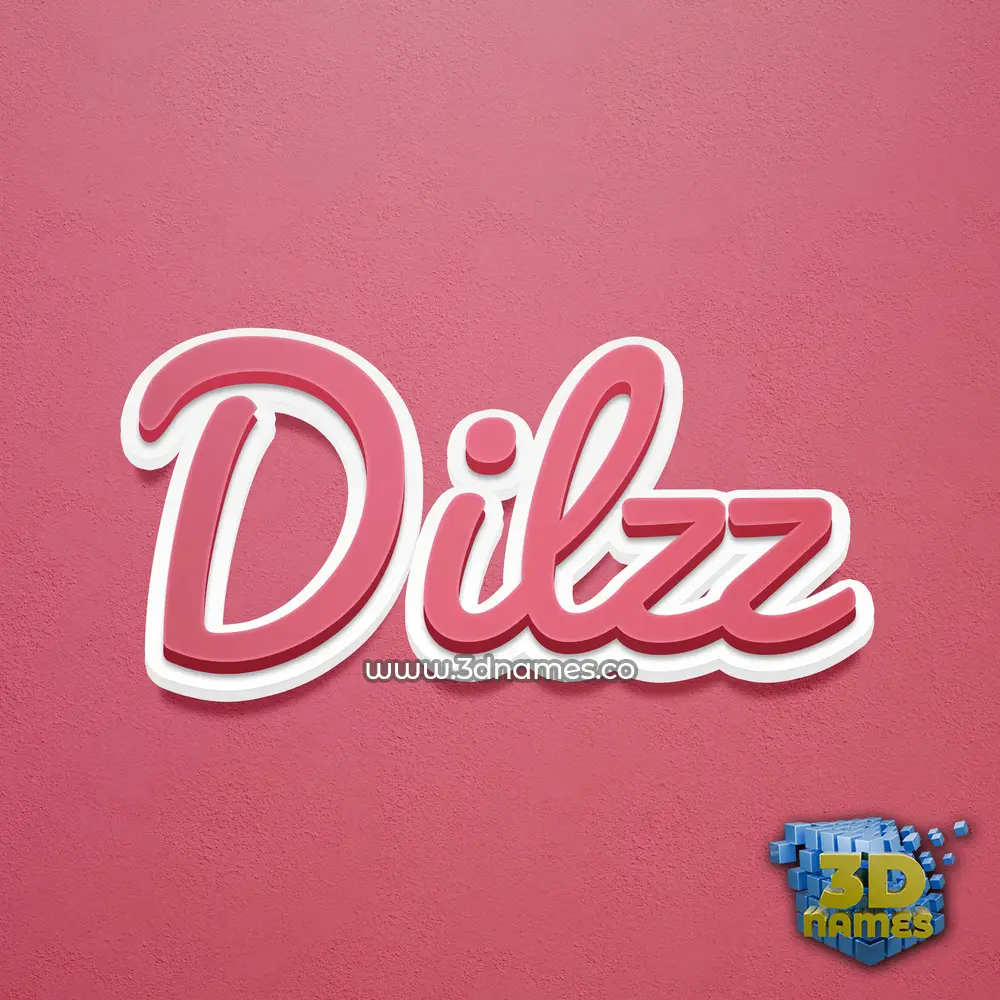 dilzz in Red Scribble style - 3D name wallpaper