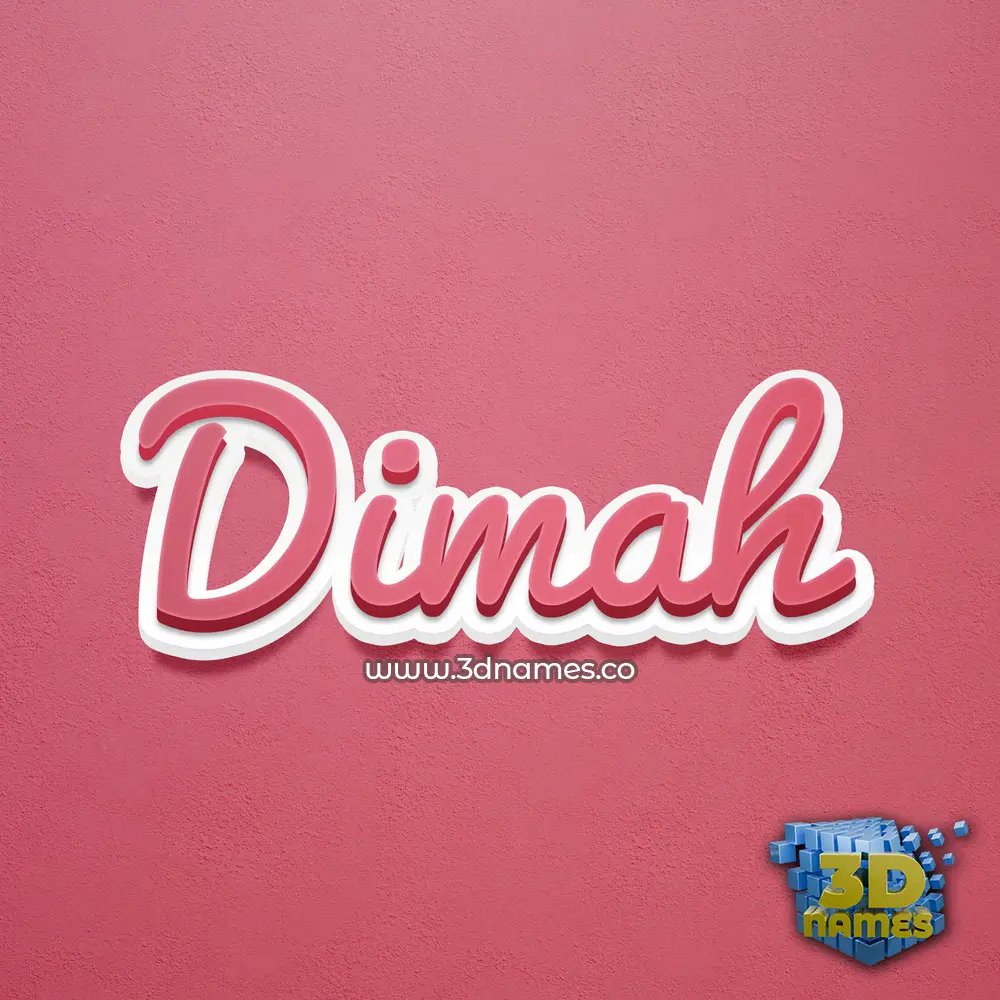 dimah in Red Scribble style - 3D name wallpaper