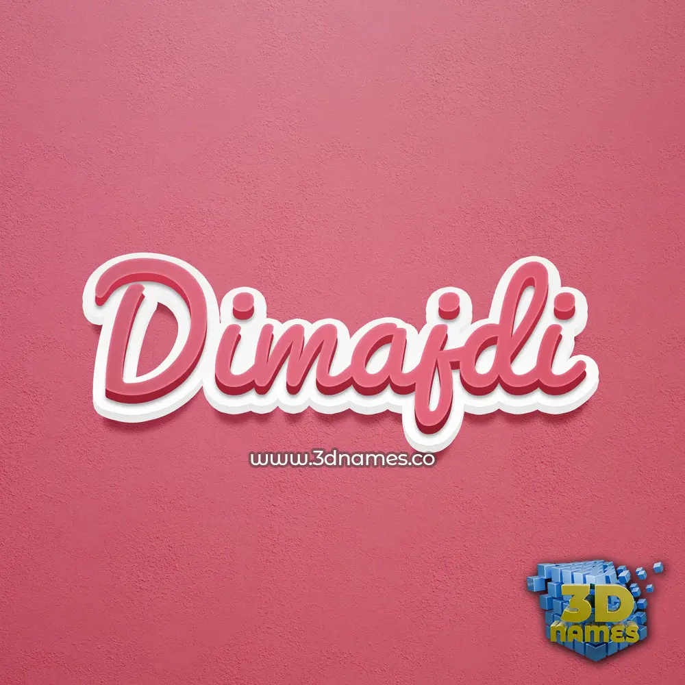 dimajdi in Red Scribble style - 3D name wallpaper