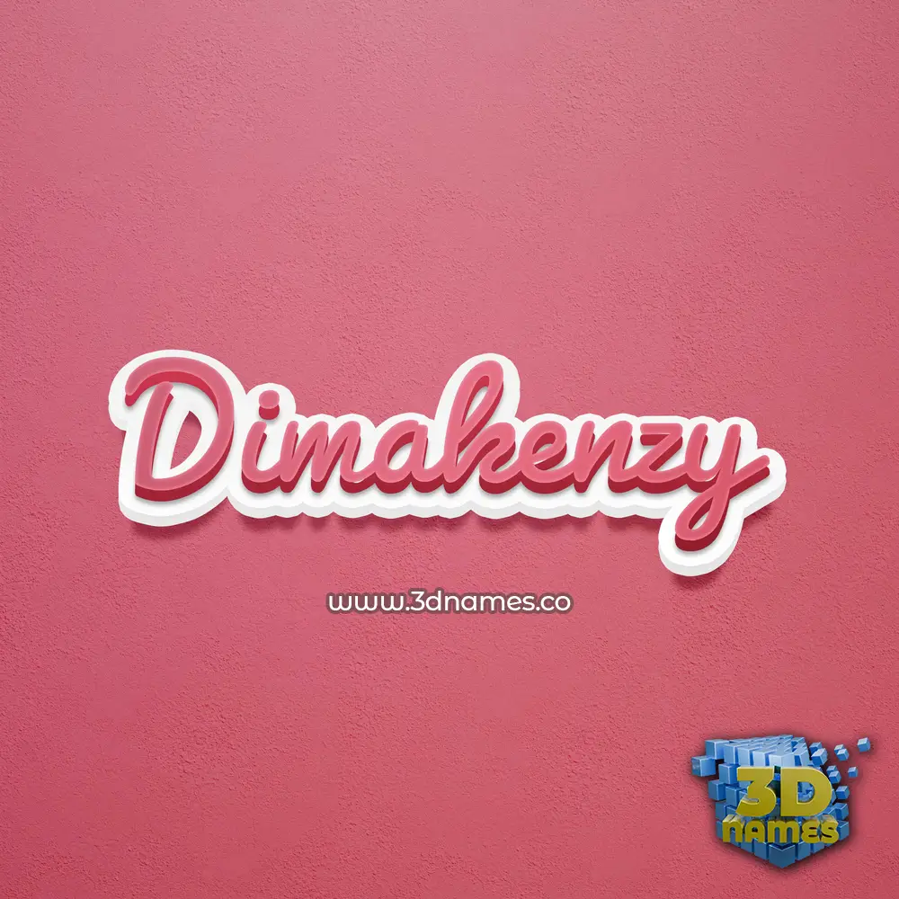 dimakenzy in Red Scribble style - 3D name wallpaper