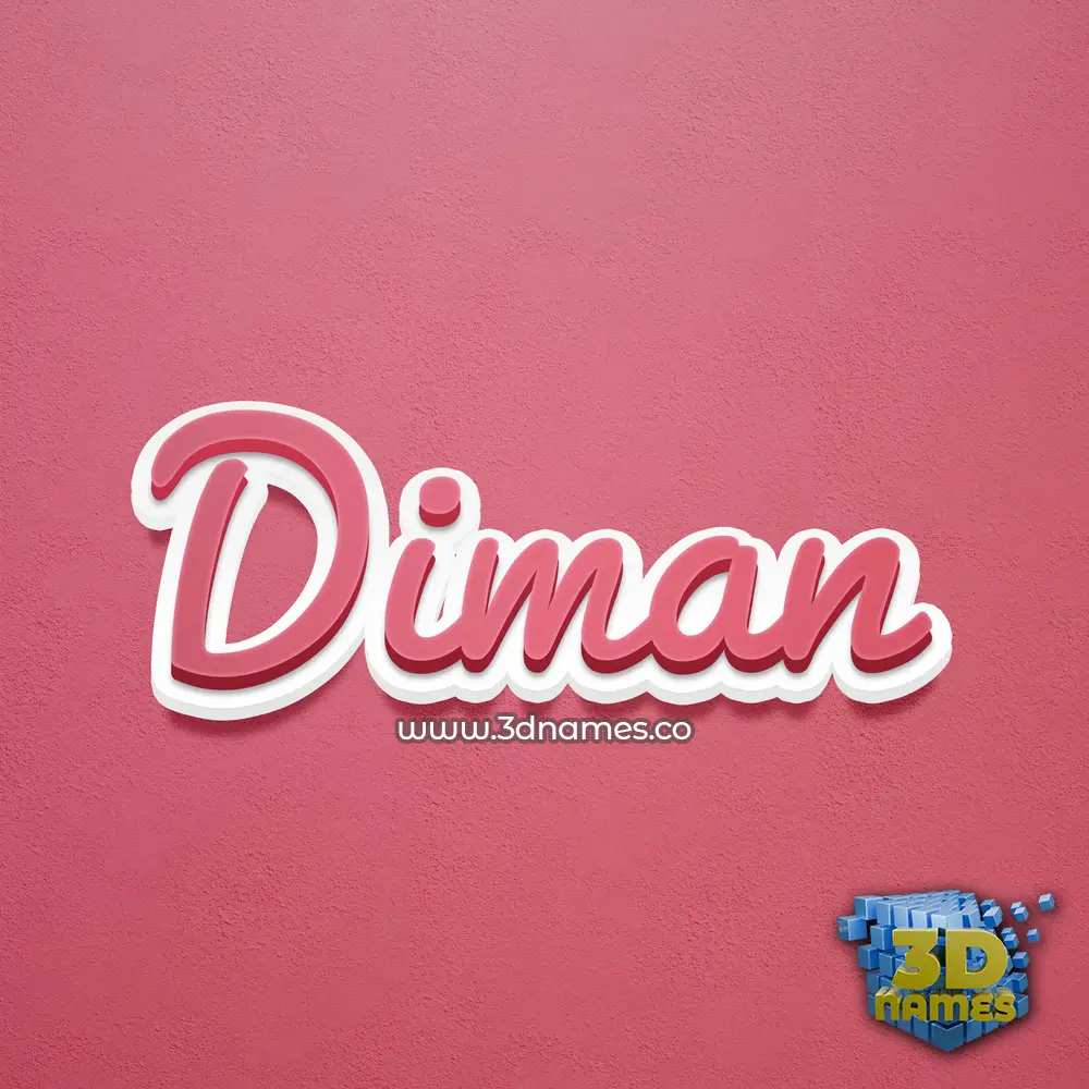 diman in Red Scribble style - 3D name wallpaper
