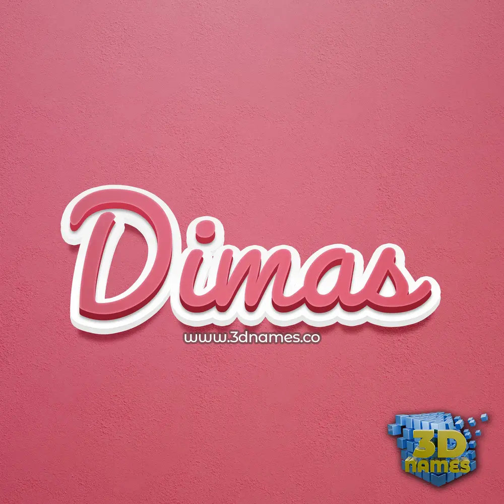 dimas in Red Scribble style - 3D name wallpaper