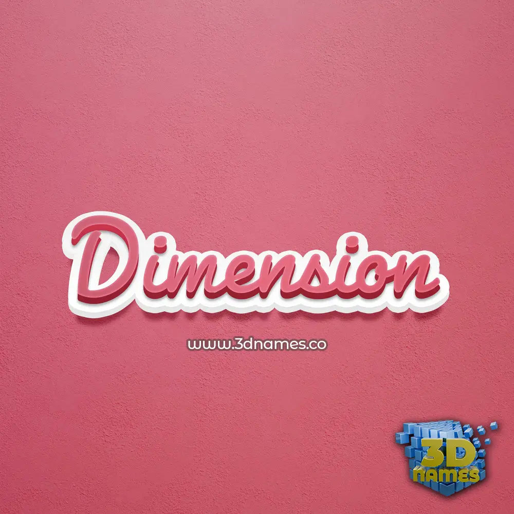 dimension in Red Scribble style - 3D name wallpaper
