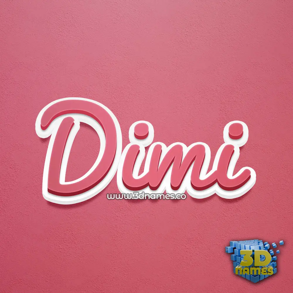 dimi in Red Scribble style - 3D name wallpaper