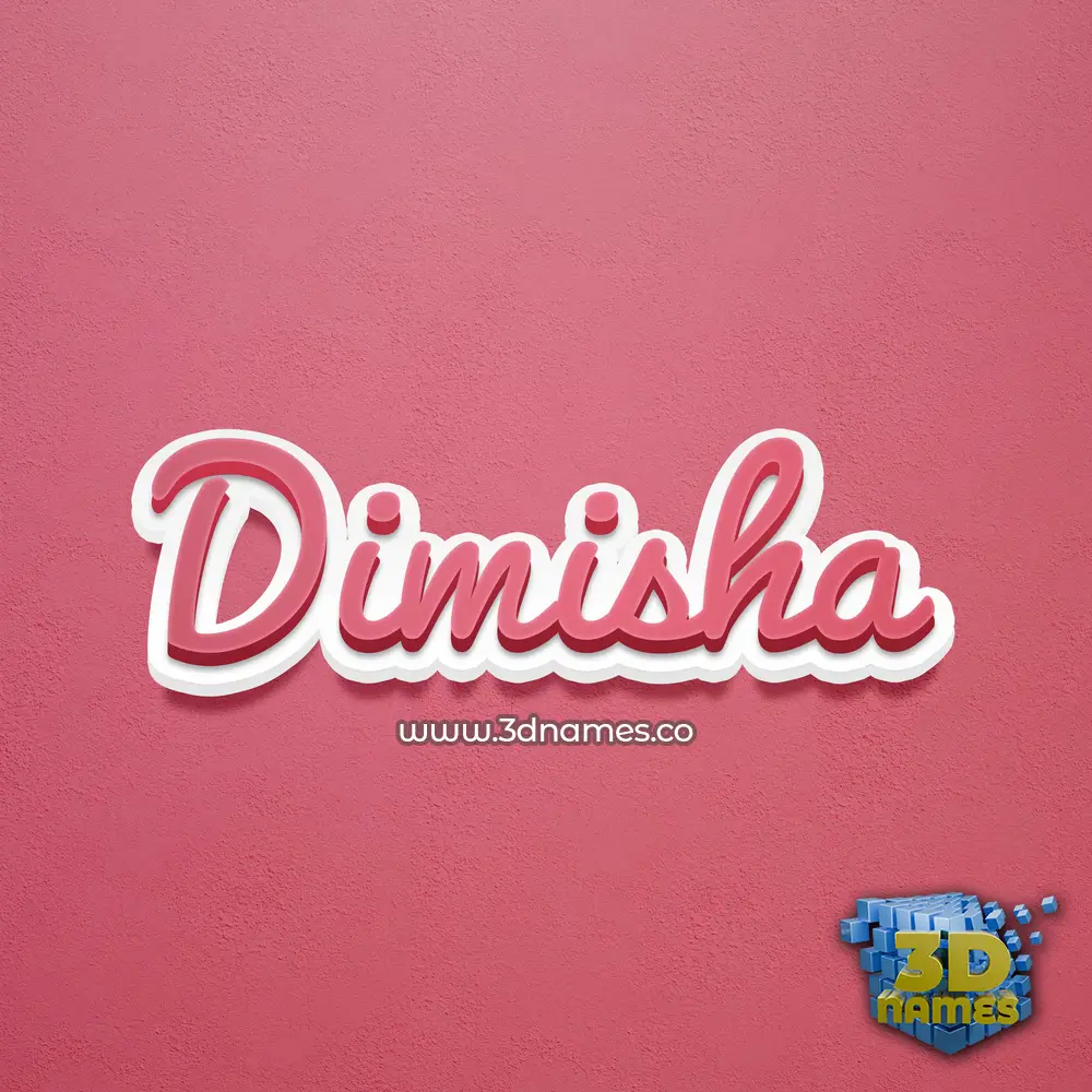dimisha in Red Scribble style - 3D name wallpaper