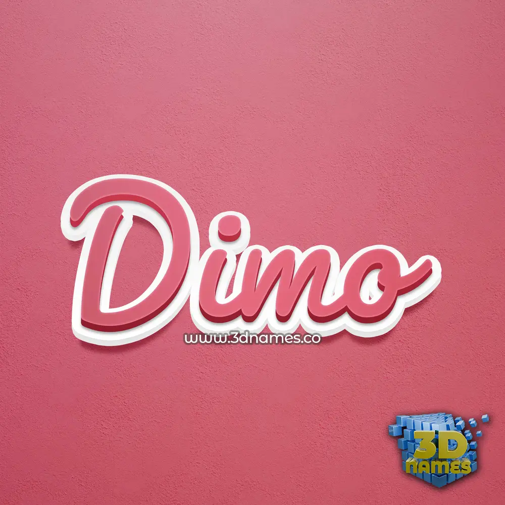 dimo in Red Scribble style - 3D name wallpaper