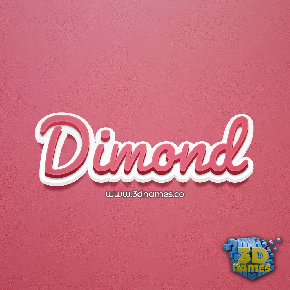 dimond in Red Scribble style - 3D name wallpaper