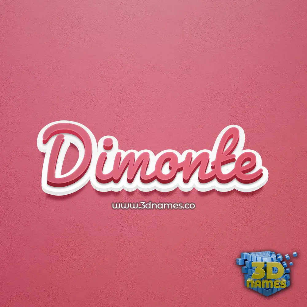 dimonte in Red Scribble style - 3D name wallpaper