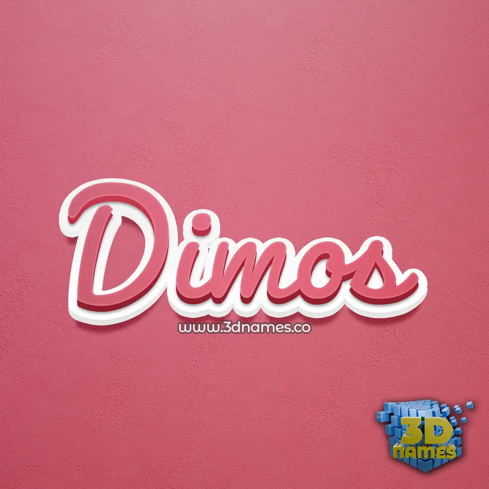 dimos in Red Scribble style - 3D name wallpaper
