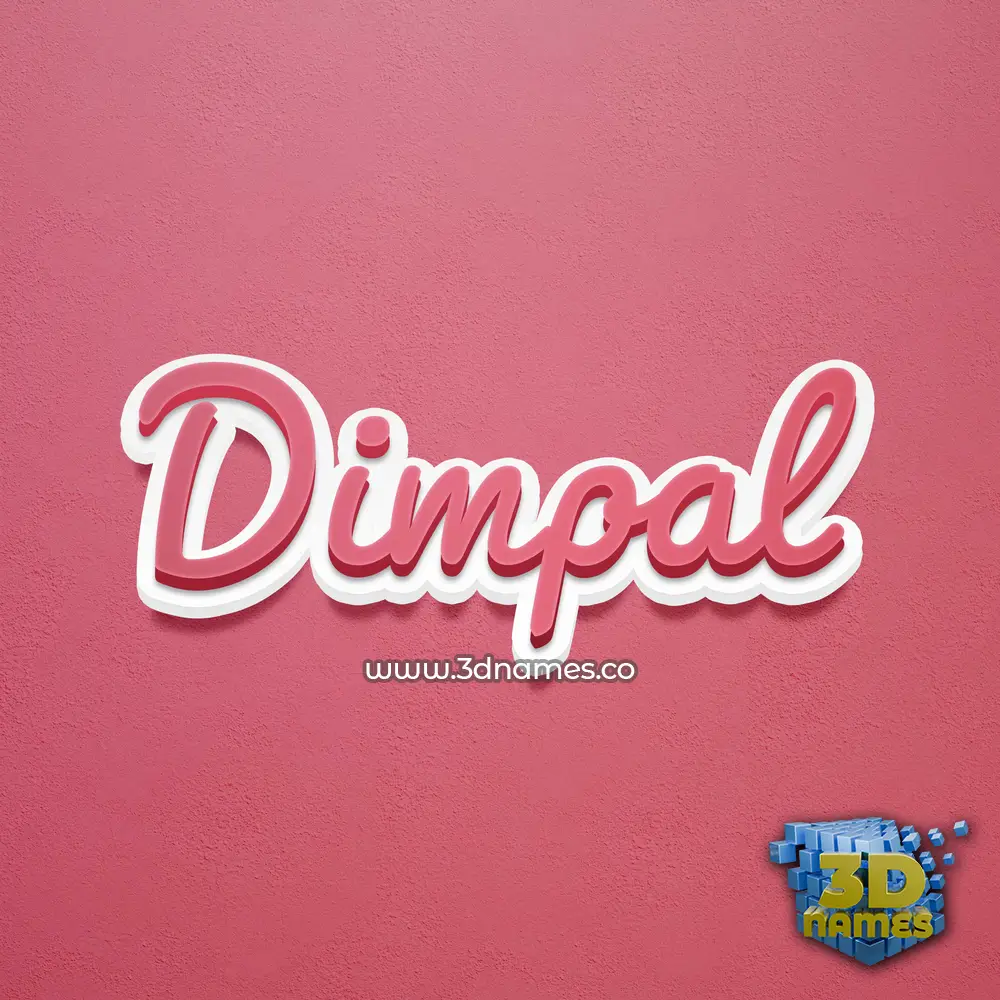 dimpal in Red Scribble style - 3D name wallpaper