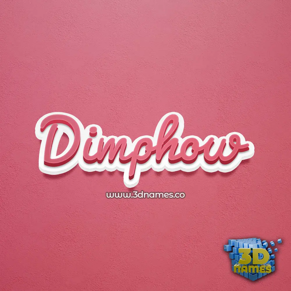 dimphow in Red Scribble style - 3D name wallpaper