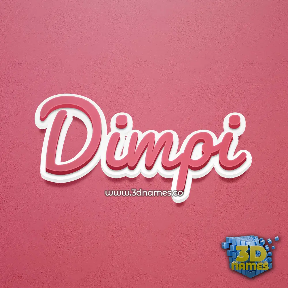 dimpi in Red Scribble style - 3D name wallpaper