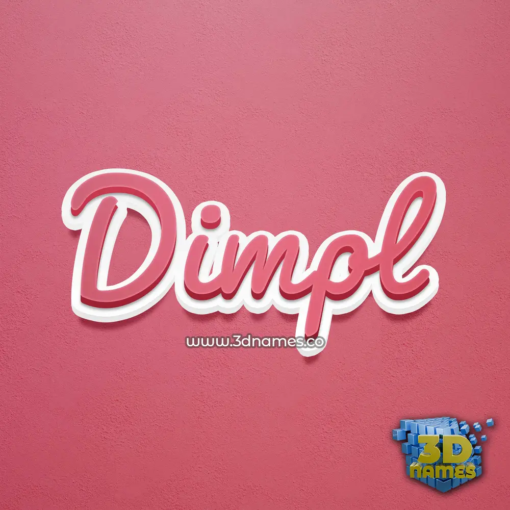 dimpl in Red Scribble style - 3D name wallpaper