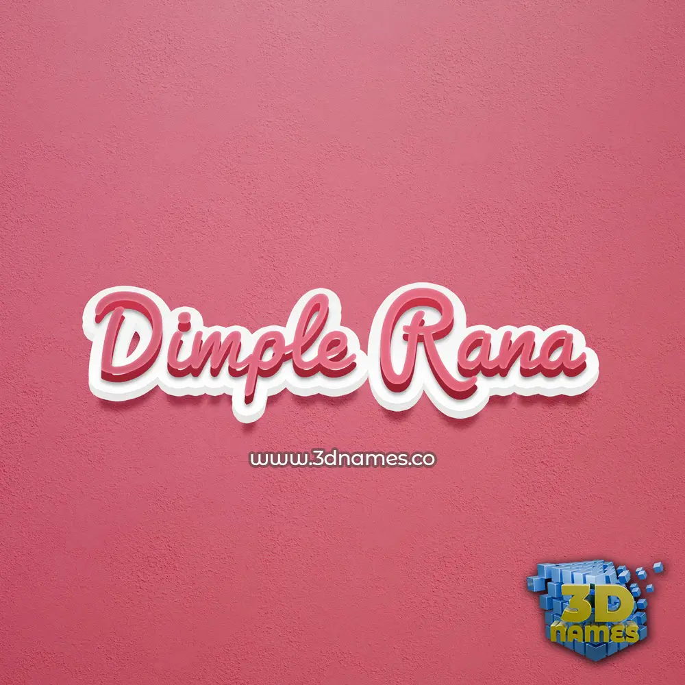 dimple rana in Red Scribble style - 3D name wallpaper
