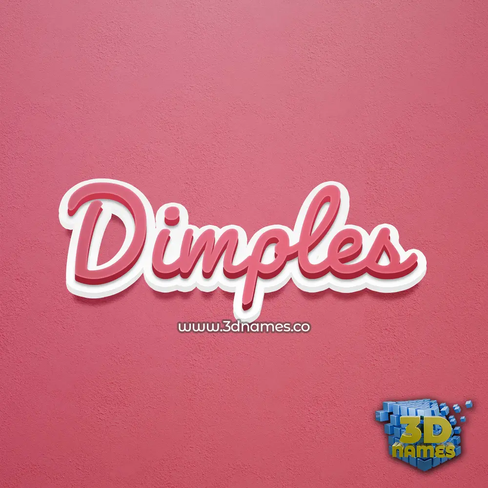 dimples in Red Scribble style - 3D name wallpaper