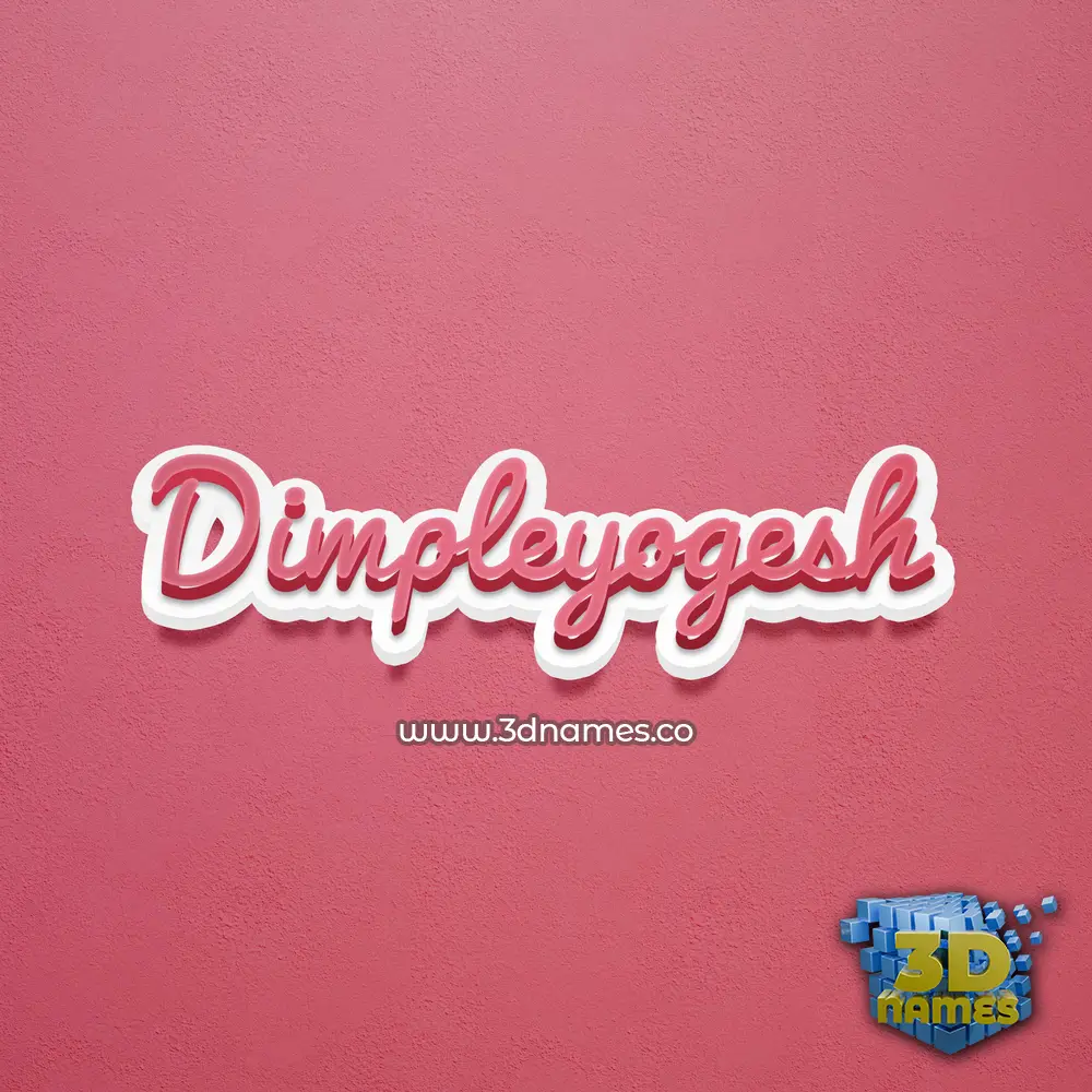 dimpleyogesh in Red Scribble style - 3D name wallpaper
