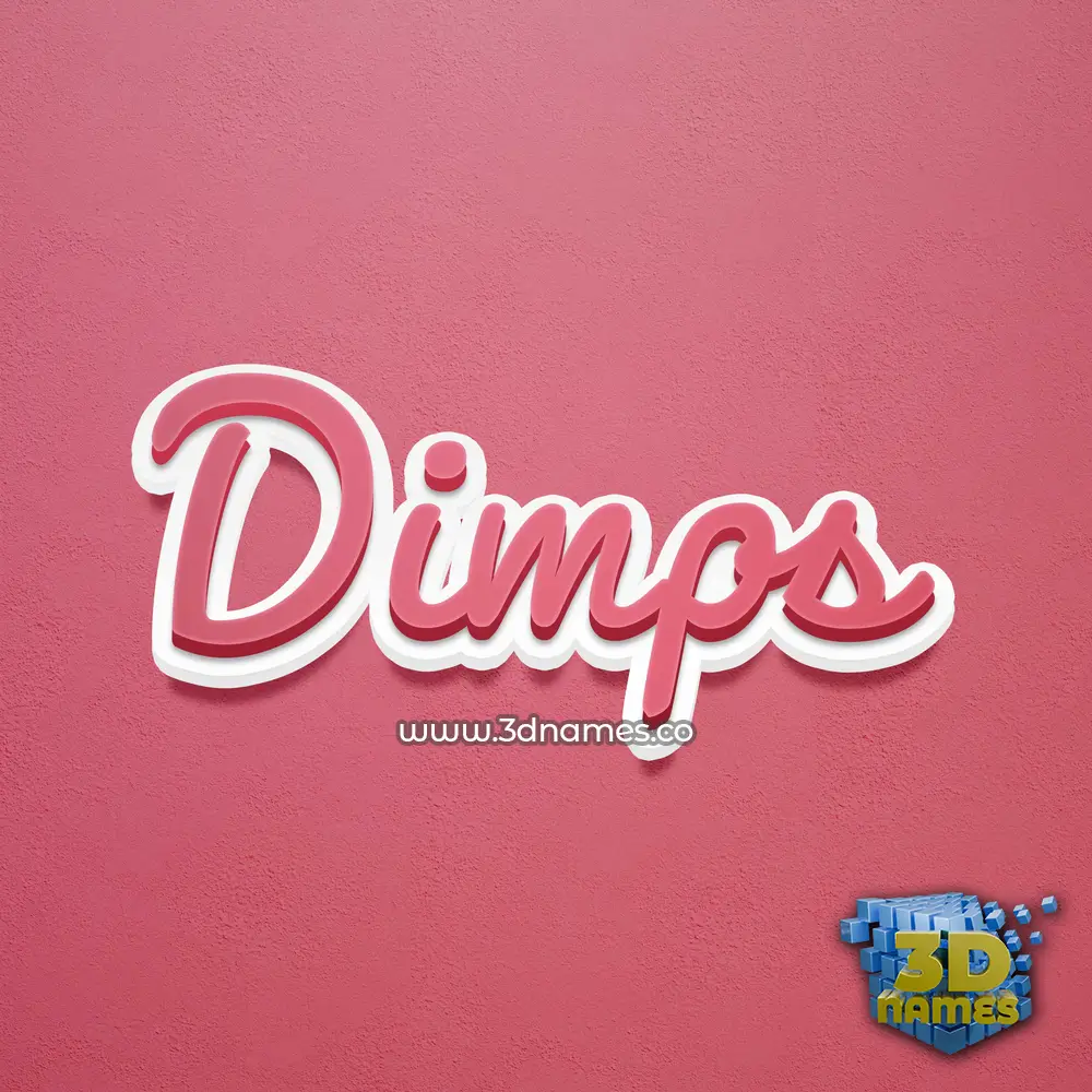 dimps in Red Scribble style - 3D name wallpaper